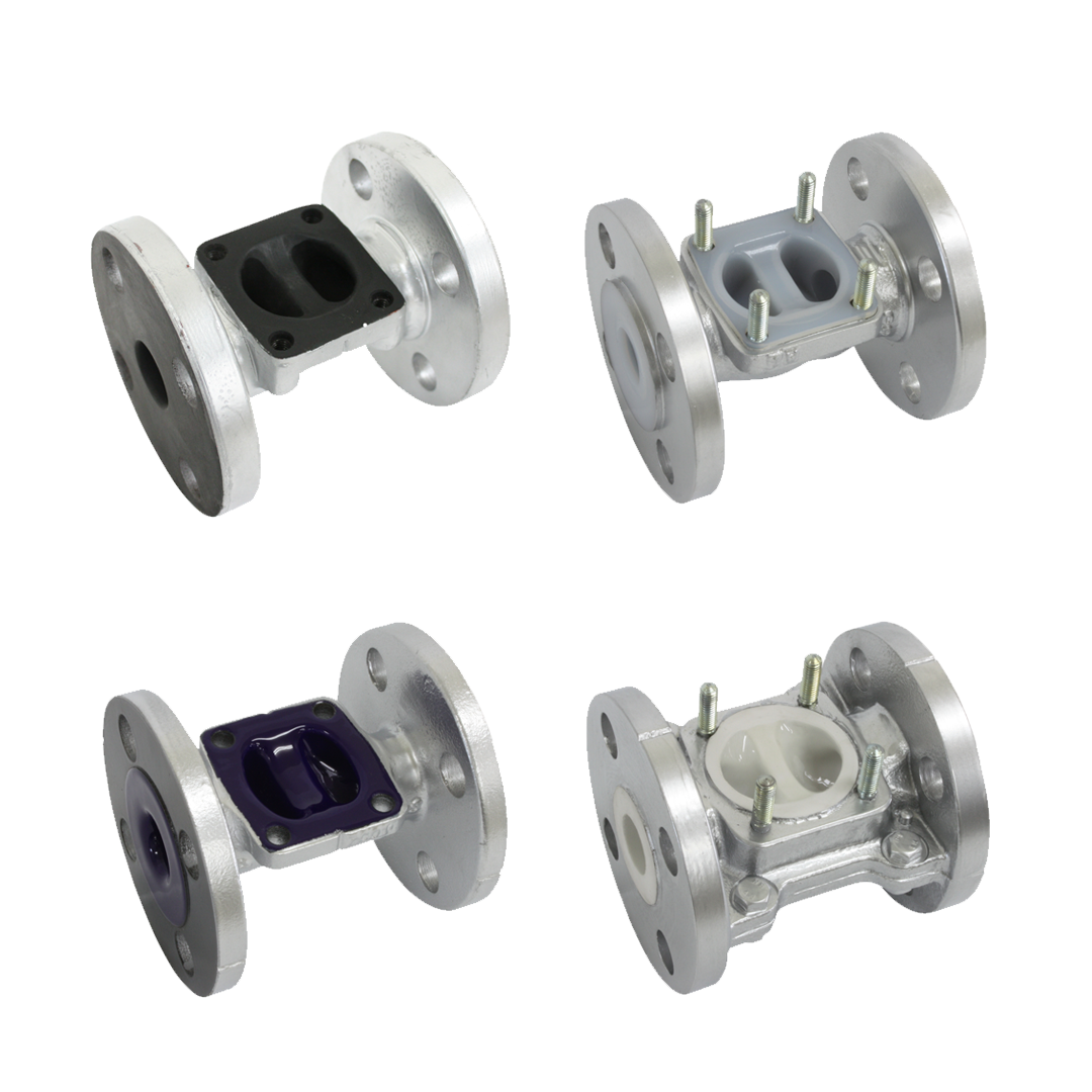 Lined diaphragm valves with excellent corrosion and chemical resistance